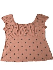 Torrid Pink Floral Slub Jersey Top Shirt Cotton Blend Babydoll Size 4X 26 4