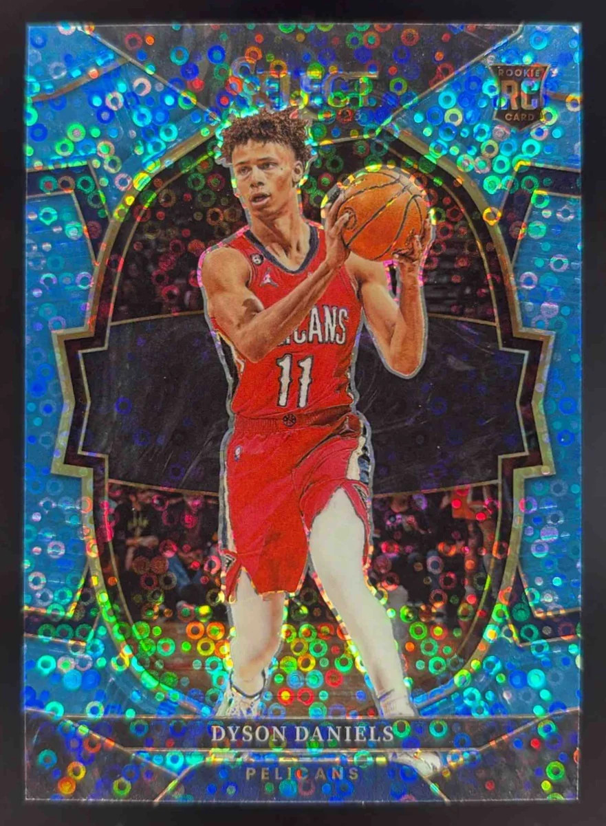 2022-23 Panini Select Light Blue Disco Prizms #67 Dyson Daniels RC Concourse /99