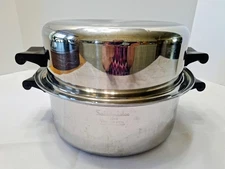Saladmaster 4 Qt TP304S Stainless Steel Stock Pot Dutch Oven USA Dome Lid
