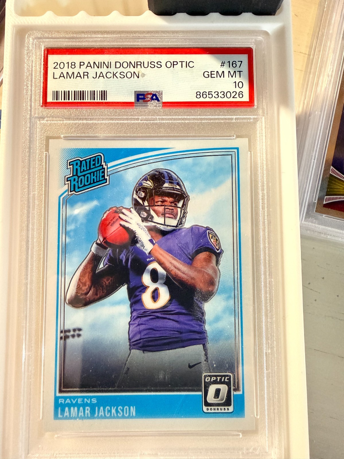 2018 Donruss Optic Lamar Jackson PSA 10 RC