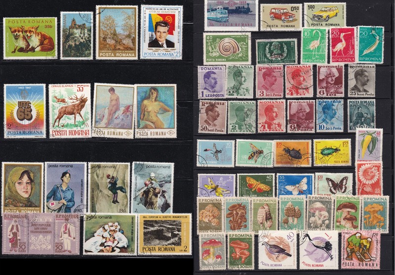 Romania Lot of 94 Used  Hinge Remnants Stamps