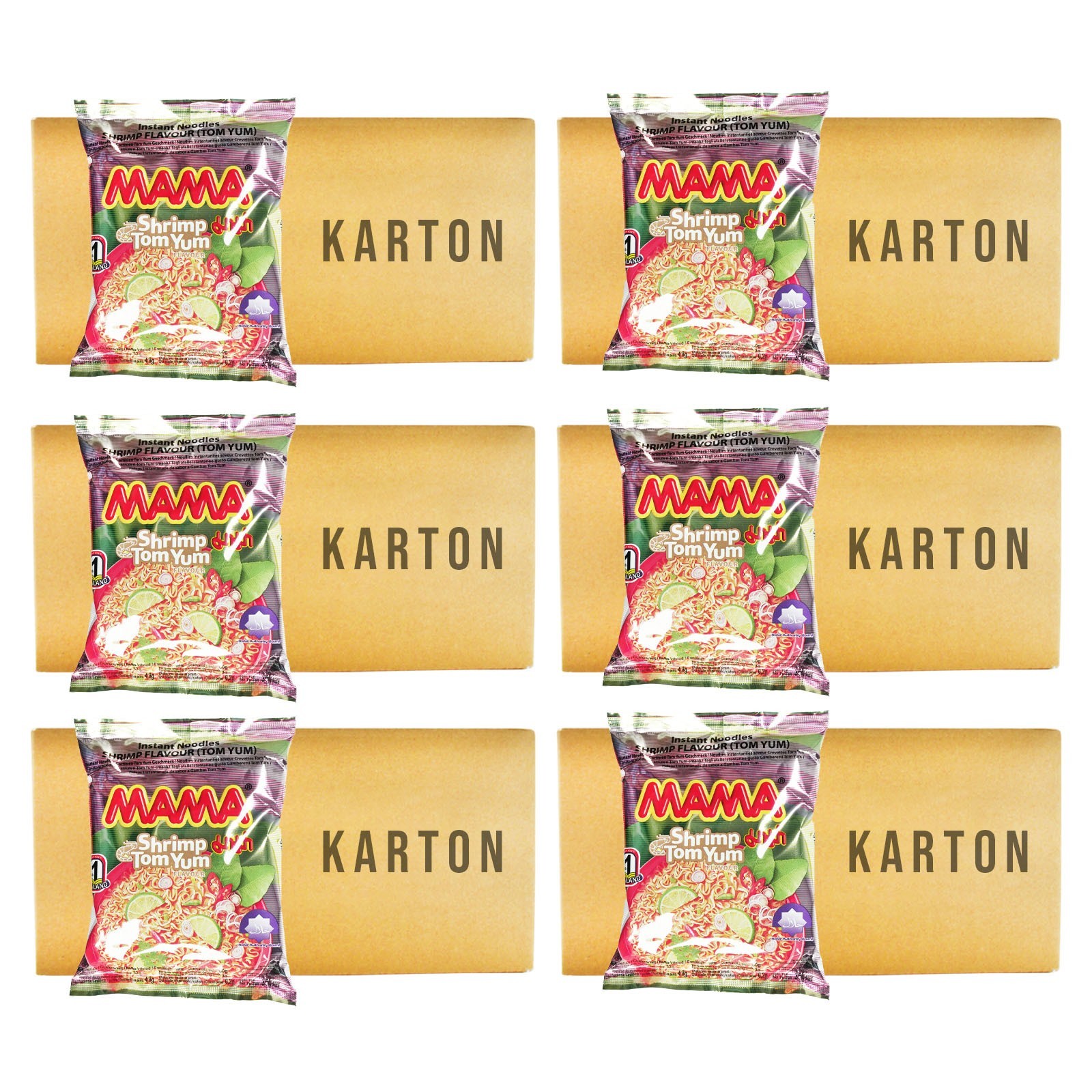 180er Pack (180x60g) Mama Instant Nudelsuppe Tom Yum Shrimp Instantnudeln Tüten