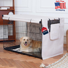 Dog Crate Cover for Anxiety - Waterproof 600D Oxford Pet Kennel Cover with Stora