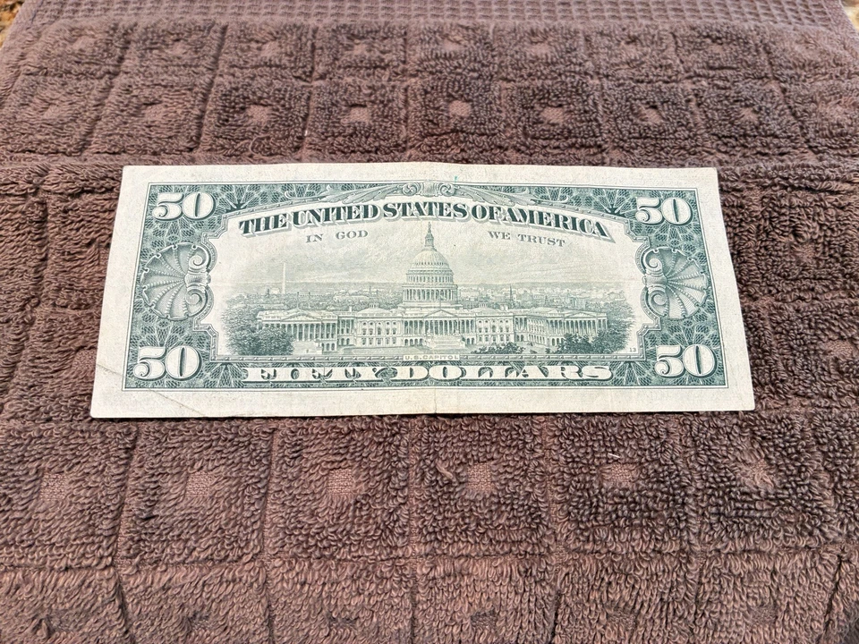 1969 $50 Fifty Dollar Federal Reserve Note New York FRB Kennedy - Image 4 of 4