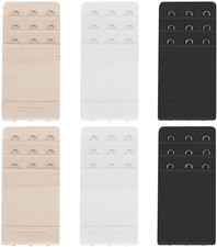 6pcs 3-Hook Bra Extenders   Elastic Strap Extension for Women, 3 Colors