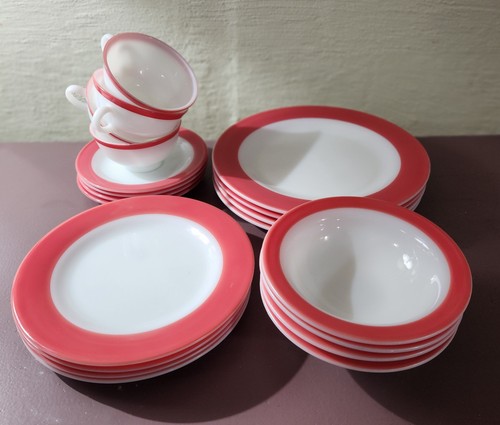 Pyrex Flamingo Set 20 pcs Dinner Salad Bowl Saucer Cup Place Settings for 4