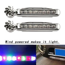 Luces LED de energía eólica para automóvil 2 piezas faros coloridos de energía eólica funcionamiento diurno