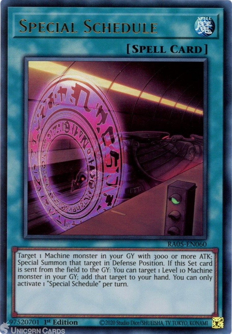 RA05-EN060 Special Schedule : Ultra Rare 1st Edition Mint YuGiOh Card