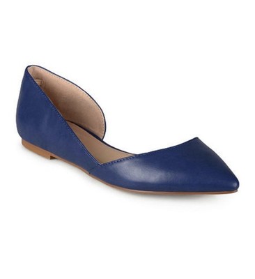 Journee Collection Women's 6.5 Wide Cortni Flat- Blue