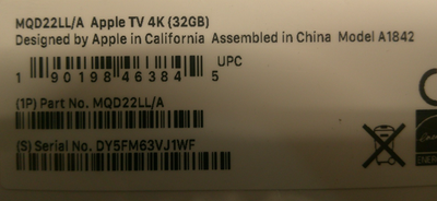 Apple TV 32GB 4K HD Media Streamer - Black (MQD22LL/A) for sale