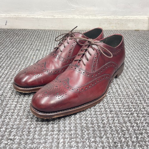 Loake Brogue Shoes Mens 11 Red Oxblood Burgundy Fearnley Formal Dress - Picture 2 of 11