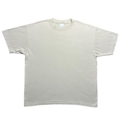 Vintage Y2K Blank T Shirt Mens XL Beige Cotton Basic Minimal Tee Anvil Tag