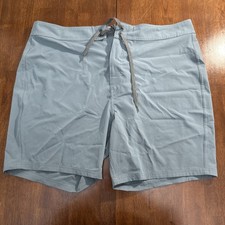 prAna Men's Riveter 7" Board Shorts Swim Trunks Surf Stellar Blue Size 38