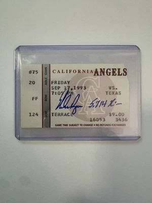 Sept 17, 1993 Nolan Ryan Signed Final Strikeout #5,714 Ticket Stub Signed Auto - Image 1 of 2