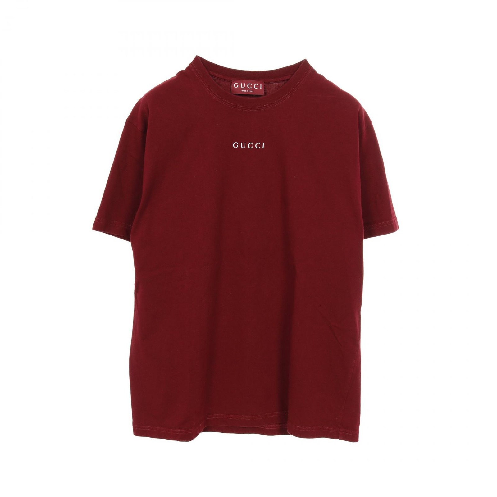 GUCCI short sleeve cotton T-shirt Bordeaux womens vintage 788093 jersey #M