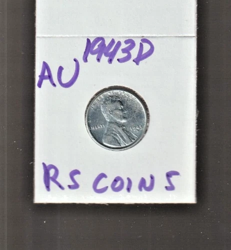 1943 D   AU    LINCOLN  CENT  ~ALMOST   UNCIRCULATED ~  RS COINS #42i  FREE SHIP