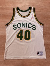 nba jersey champion 44 Shawn Kemp jersey seattle super sonics jersey rare