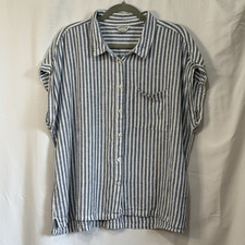 Orvis Women s XL Blue/White Striped Linen Ray...