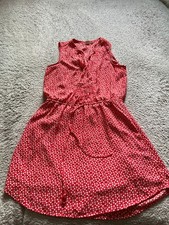Gap Women Floral Sleeveless Henley Knee A-Line Dress Orange-Red Size S