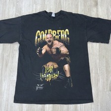 Vintage 1998 WCW Men's XXL Black Goldberg "Fear The Spear " Pro Wrestling shirt