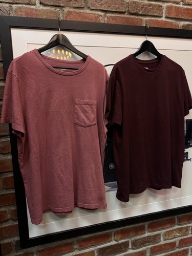 Goodfellow Paket 2 Herren T-Shirts SS rosa weinrot Tasche - Bild 3 von 8