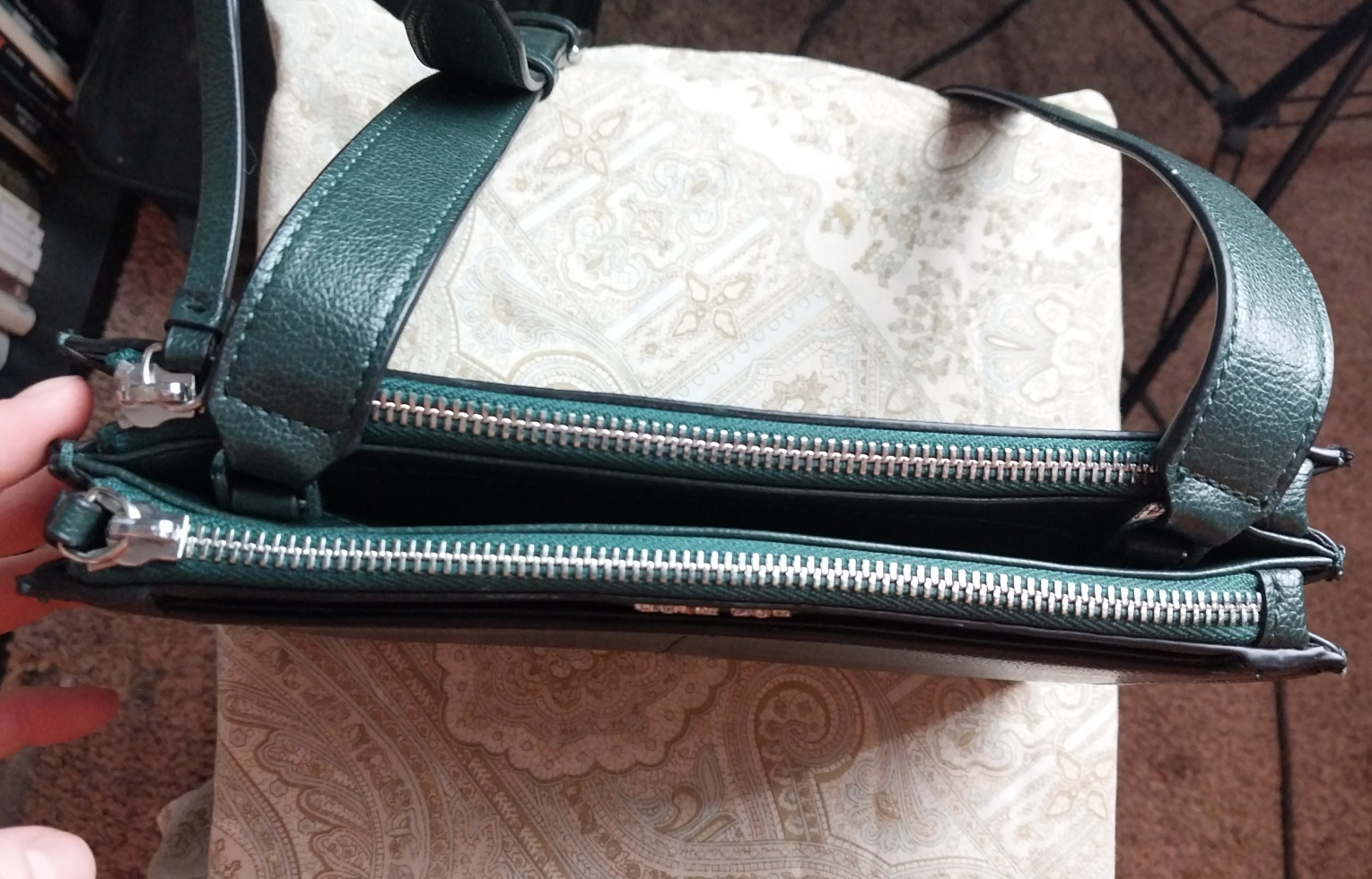 Calvin Klein Deep Forest Geen Rectangular Leather… - image 6