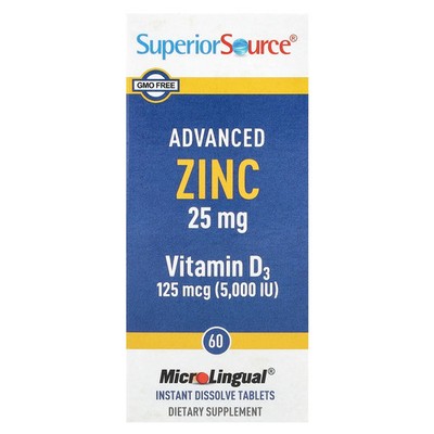 Advanced Zinc, Vitamin D3, 60 MicroLingual  Instant Dissolve Tablets