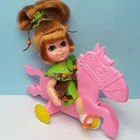 Rare Vtg. Mattel Liddle Kiddle HEATHER HIDDLEHORSE Skediddle Doll, Outfit, Horse