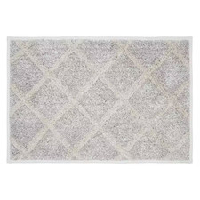 Frayed Lattice 20 In. X 30 In. Oatmeal Bathmat