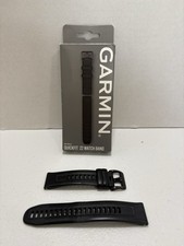 Garmin Original Quickfit 22 Black Watch Band Silicone Strap With Loops OEM