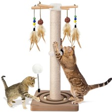 Cat Scratching Post, Sisal Cat Tree Tower Scratcher for Indoor Cats Adults wi...