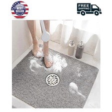 Square Shower Mat, 24 X 24 Inch Non Slip Bath Mat for Tub, Soft PVC Home Gym Spa