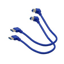 2 PCS Angled USB 3.0 Printer Cable 1 FT/30CM A Male 90 Degree To B Male