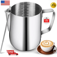 Milk Frothing Pitchers 20 Oz Stainless Steel Espresso Steaming Pitcher with