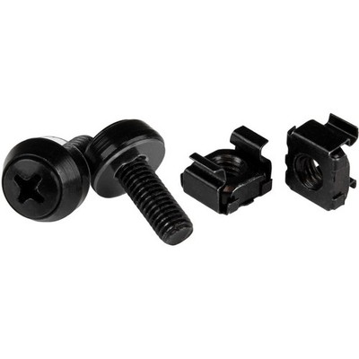 StarTech M6 x 12mm - Screws and Cage Nuts - 50 Pack, Black