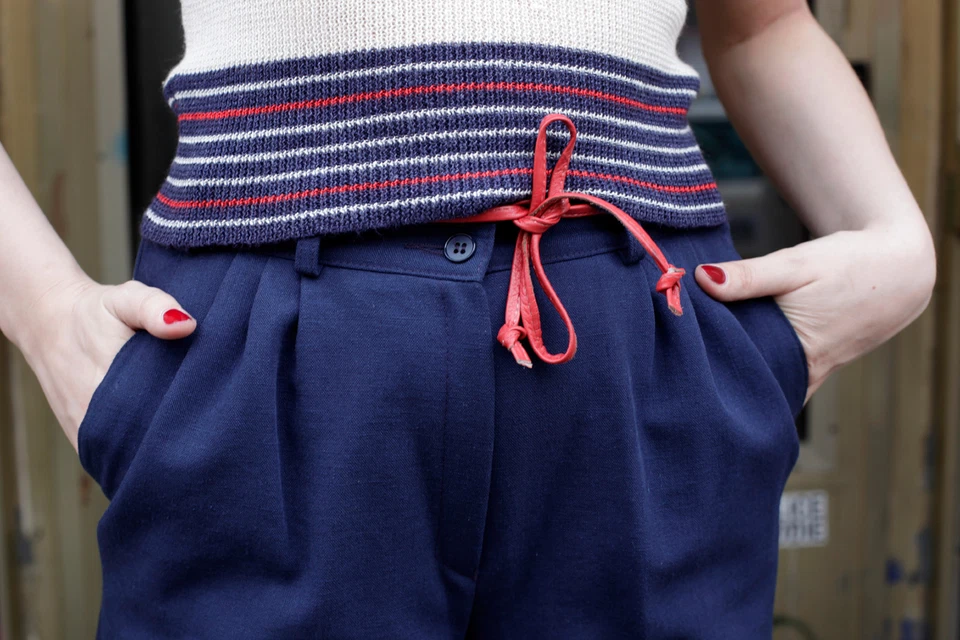 kurze Hose shorts pants blau blue Marine high waist 90er True VINTAGE 90s - Bild 4 von 4