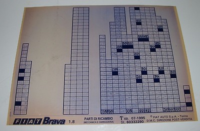 Ersatzteilkatalog Parti Di Ricambio auf Microfich Fiat Brava 1.8 / 1,8 07/1995!