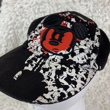 Disney Parks Angry Mickey Mouse Cap Youth Fitted Baseball Hat Black Red