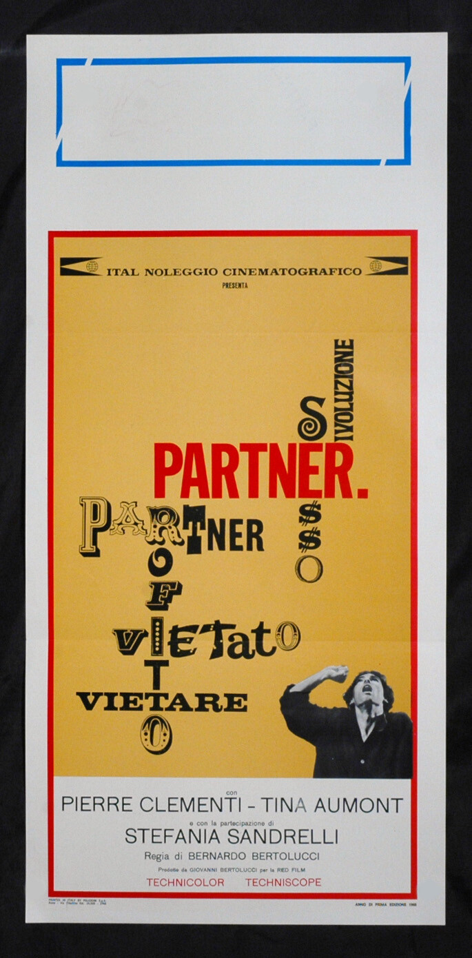 Locandina originale film Partner (1968) - Regia di Bernardo Bertolucci
