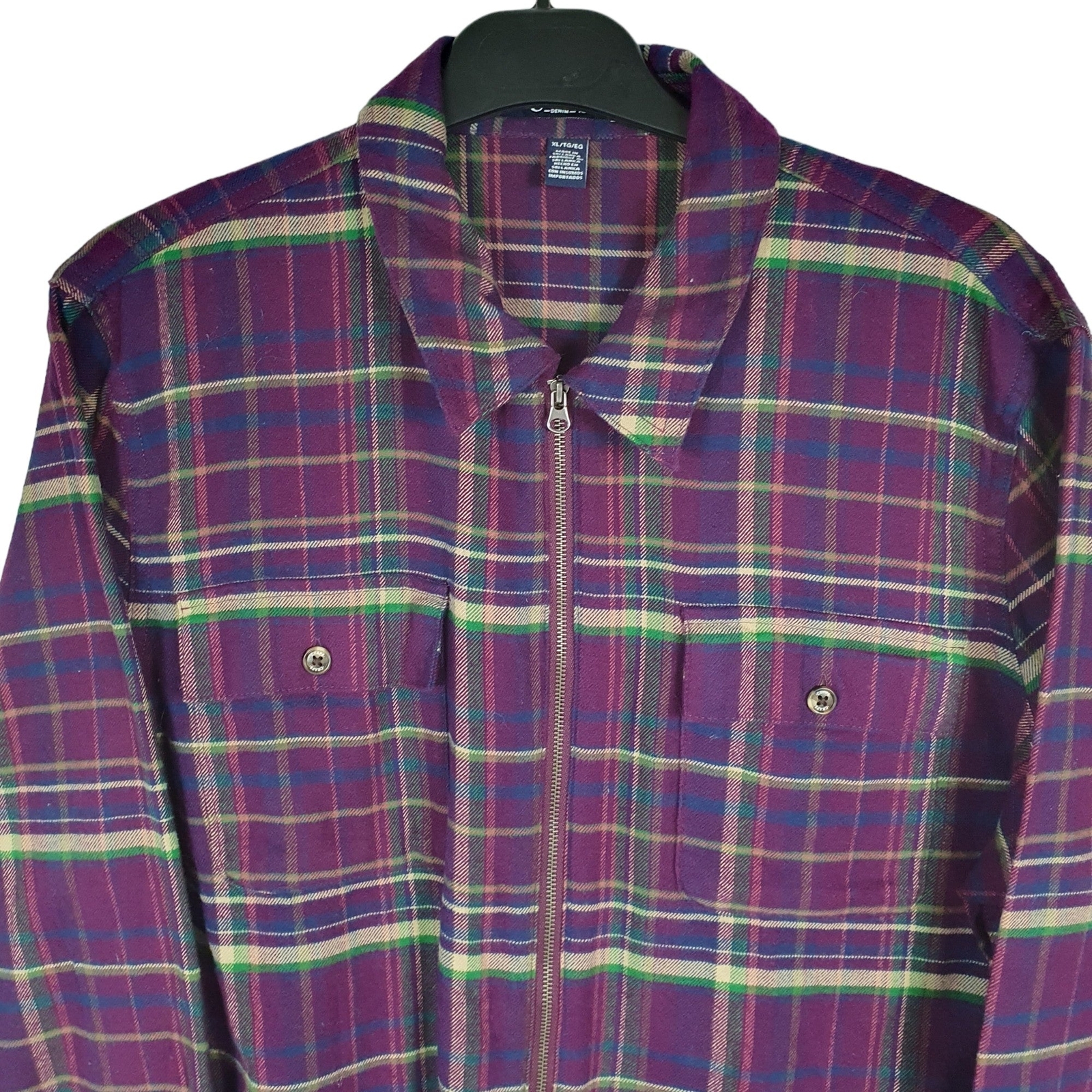 RALPH LAUREN Purple Flannel Shirt Shacket Shirt Long Sleeve Casual Mens M image 2