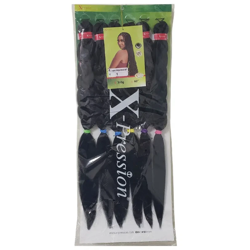 XPRESSION LAGOS MEGA BRAID 60" LAGOS VORGEDEHNT ZUM FLECHTEN