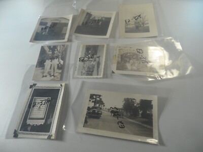 E7-7 Vintage estate photo lot of 8 photos 1940's Biloxi car rabbit hunt base