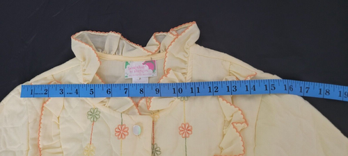 Barbizon Quilted Embroidered Yellow Robe Nightgown Sz XS / S Vtg UNION Made NEW - Picture 6 of 15