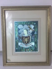 Scorpio Tarot Zodiac Sign Holo Print Framed w/Glass - 13x18"