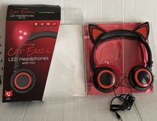 LED Cat Ear Headphones with Inline Microphone  