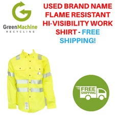 Used Brand Flame Resistant Hi-Visibility Work Shirt CARHART Cintas, Workrite