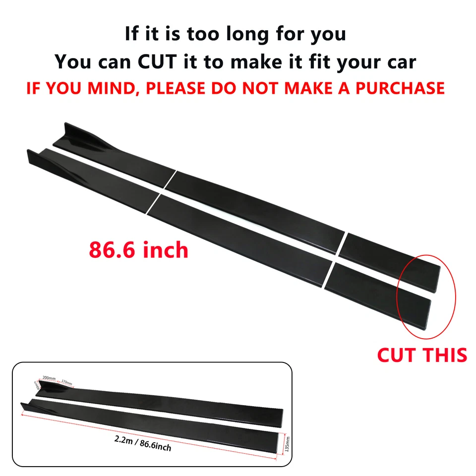 Glossy Side Skirt Extension Splitter Rocker Panel For BMW E90 E92 E93 2006-2021 - Imagem 2 de 4