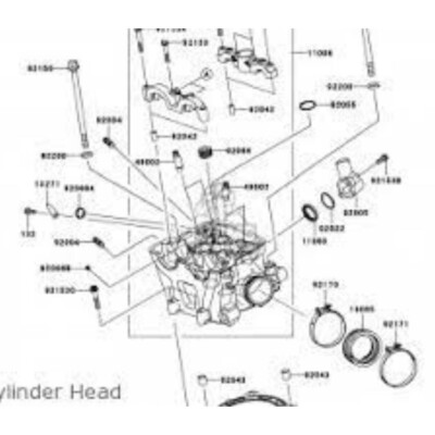 Kawasaki OEM 11008-0143 Kfx450r Kx450f Head Comp Cylinder From