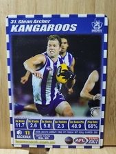 GLENN ARCHER🏆2007 Teamcoach #31 KANGAROOS  AFL Trading Card🏆