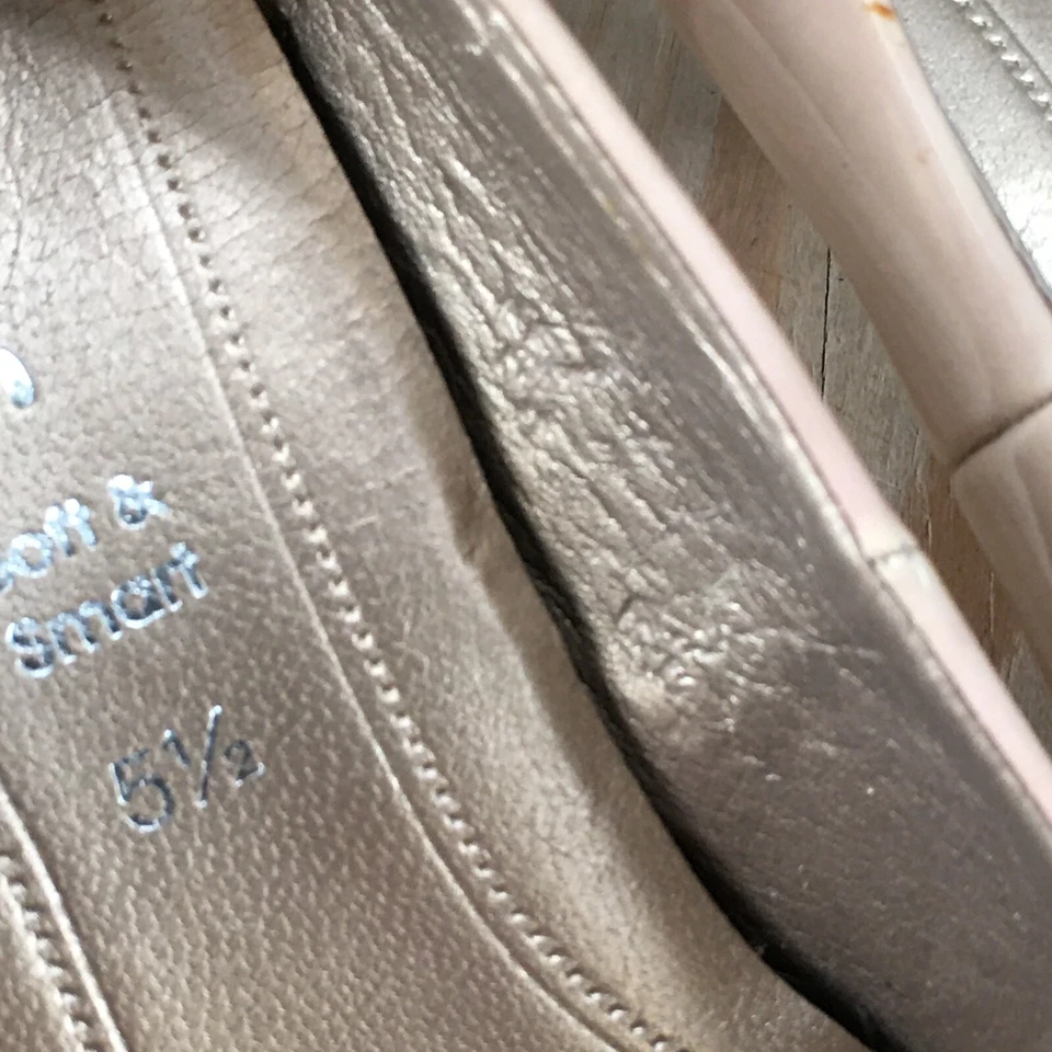 Zapatos de tacón Gabor para mujer 5,5 informales sin cordones beige charol tacones bajos Foto 4 de 4